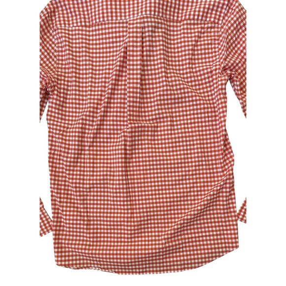 Vineyard Vines On The Go Brrr Cooling Button Down Shirt Orange Gingham Small NEW - Picture 10 of 13